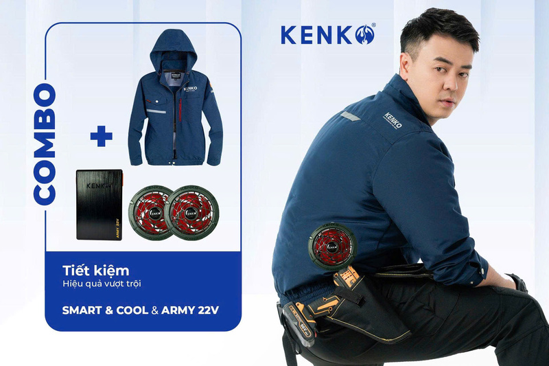 Combo Áo Smart & Cool + pin quạt ARMY 22v