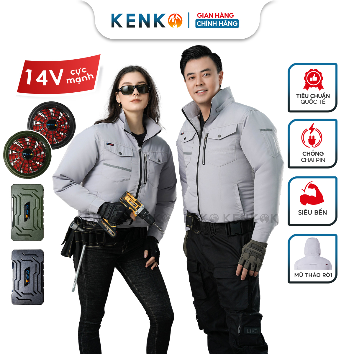 Bộ áo điều hòa KENKO PROMAX 14 mới nhất 2023 màu xám ghi