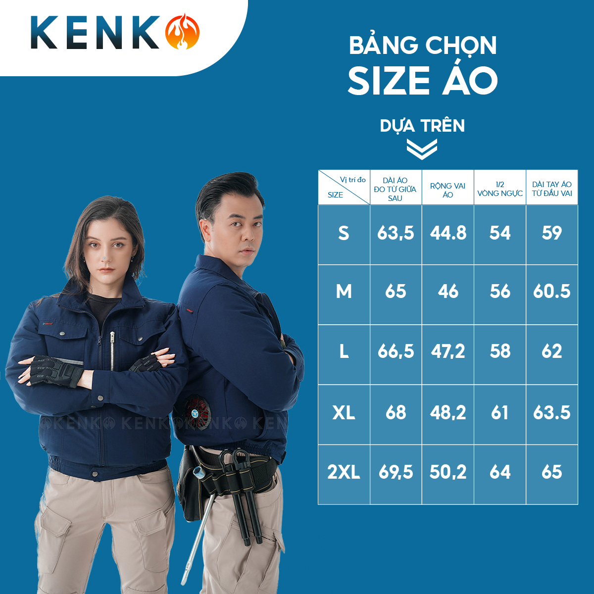 Bộ áo điều hòa KENKO PROMAX 14V mới nhất 2023 áo xanh than kaki
