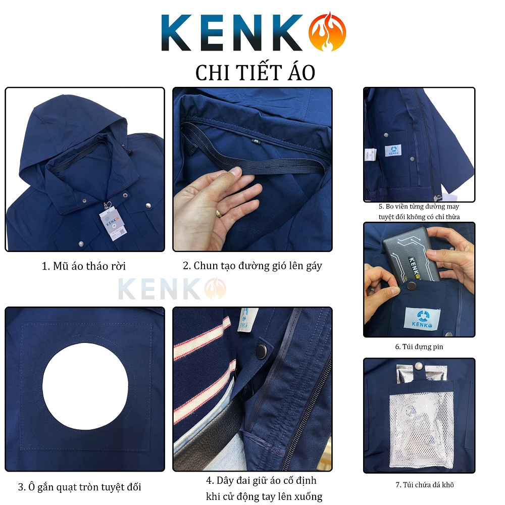 Áo gắn quạt KENKO chất lượng tốt nhất hiện nay(vỏ áo không kèm pin quạt)