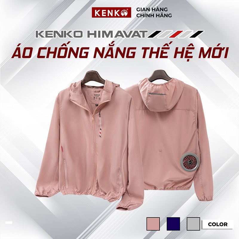 Áo điều hoà chống nắng KENKO Himavat thiết kế thời trang chống nước thoáng khí màu Hồng đỗ