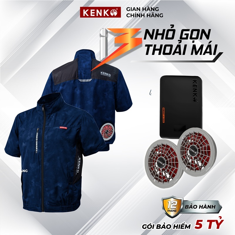 Áo điều hoà KENKO ASAWIND kiểu dáng cộc tay xanh than