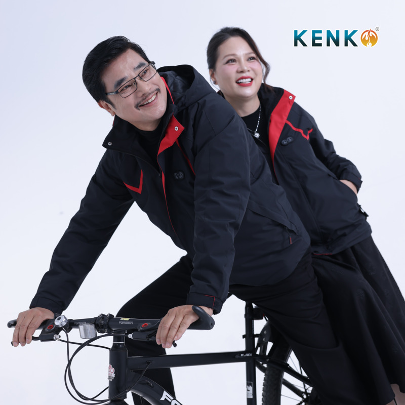 Áo gió sưởi ấm chạy pin KENKO Ultrawarm công nghệ nhiệt tối ưu - Màu đen