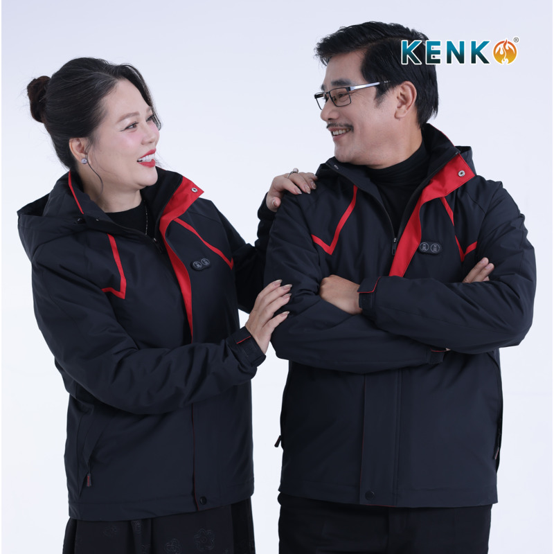 Áo gió sưởi ấm chạy pin KENKO Ultrawarm công nghệ nhiệt tối ưu - Màu đen