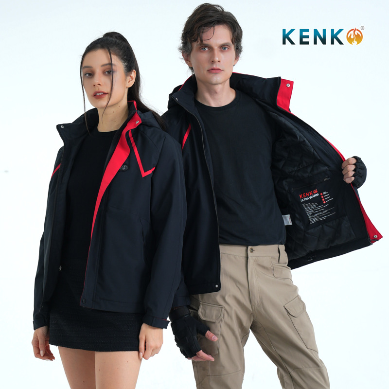 Áo gió sưởi ấm chạy pin KENKO Ultrawarm công nghệ nhiệt tối ưu - Màu đen