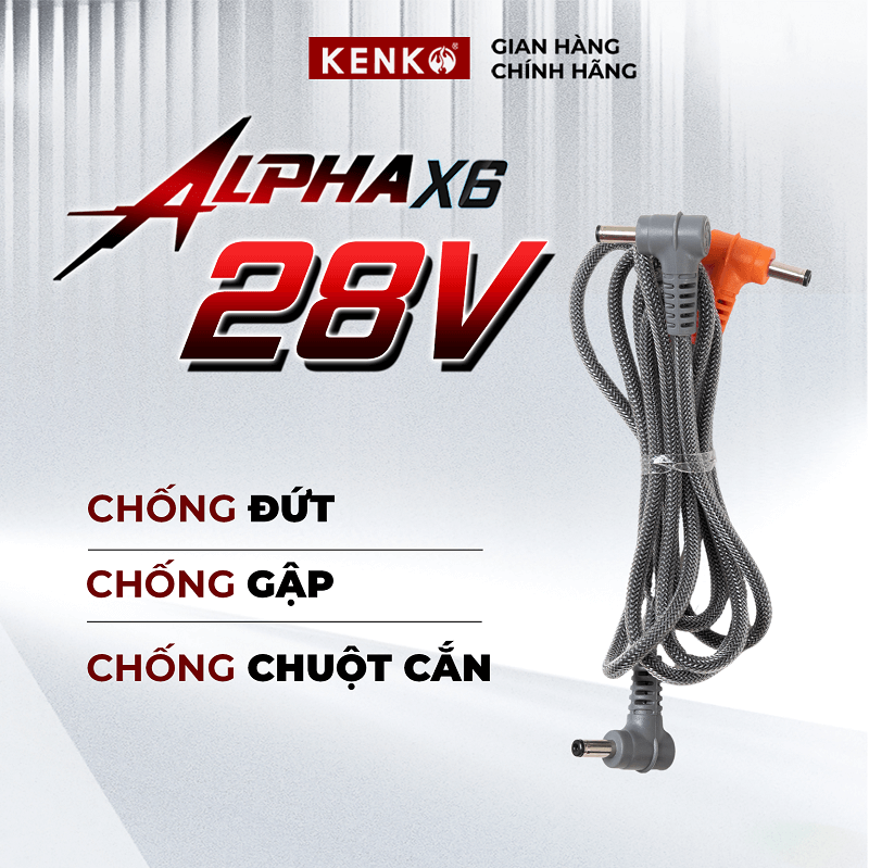 Dây cáp điện áo điều hòa KENKO chống đứt ngầm, phù hợp cho mọi loại công suất pin quạt