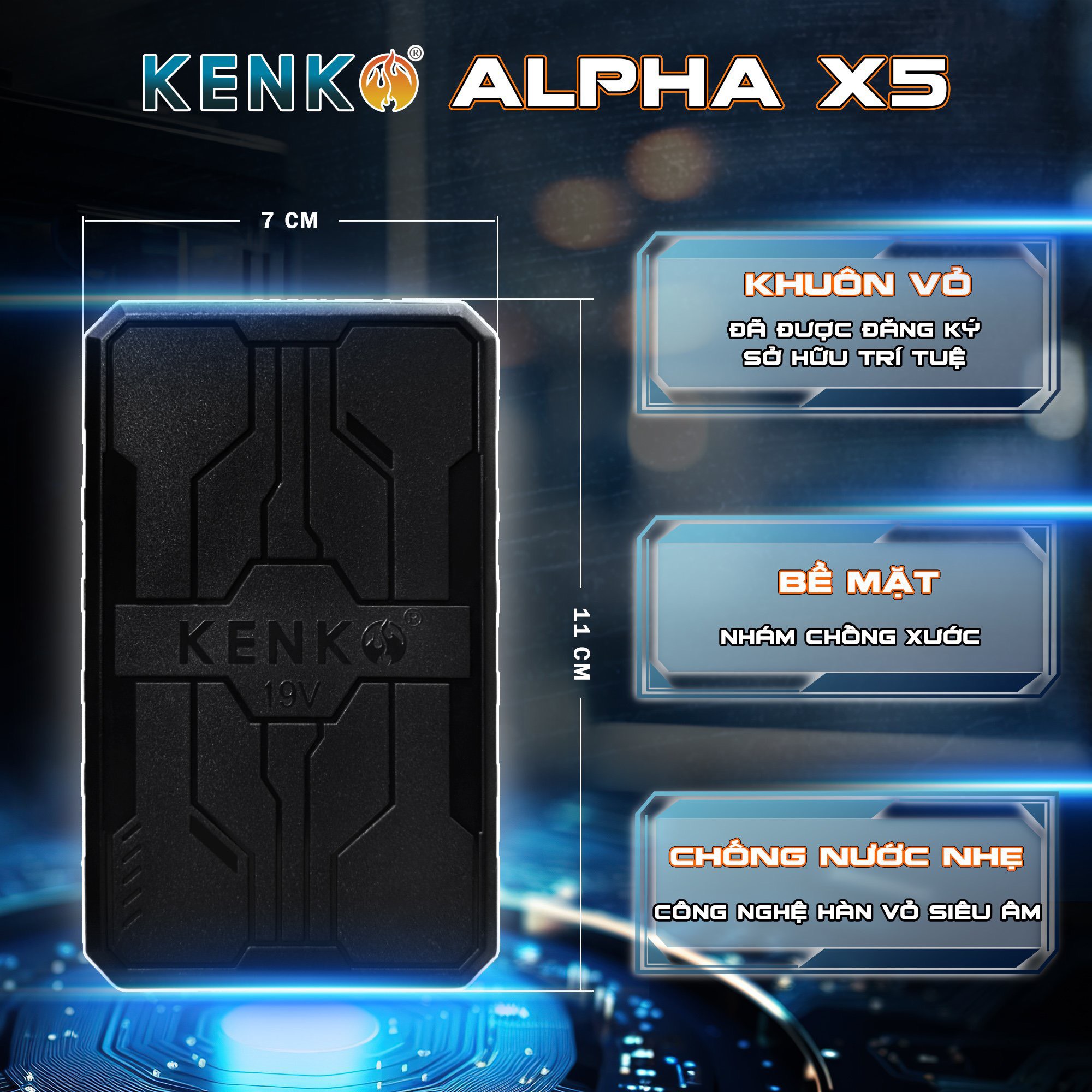 Bộ pin quạt KENKO ALPHA X5 22V mạnh nhất, công nghệ quạt siêu êm