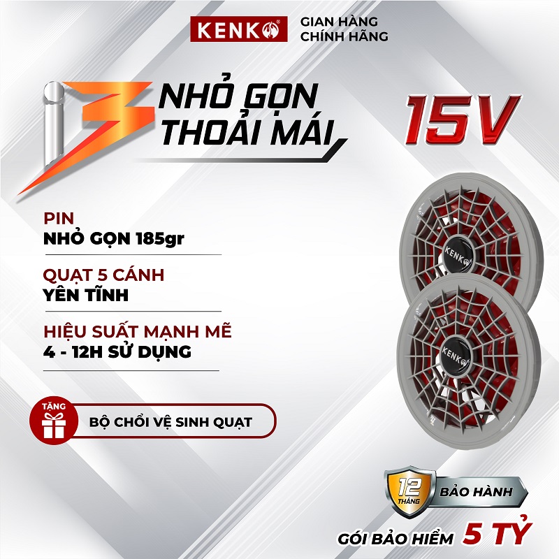 Bộ pin quạt KENKO I3 15V trọng lượng nhẹ nhất, hiệu suất cao