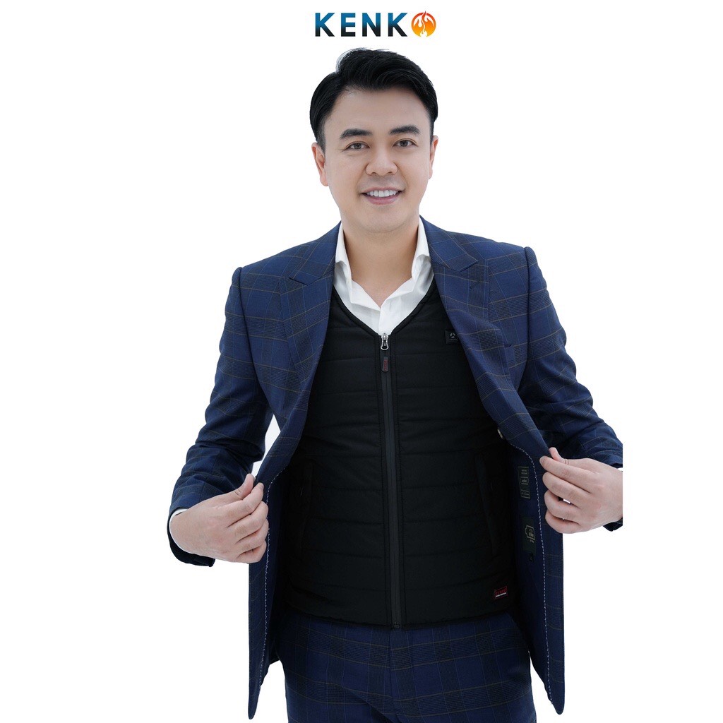 Áo sưởi gile KENKO V01 Nhật Bản 9 vùng nhiệt siêu ấm chống nước và mưa tuyết tuyệt đối
