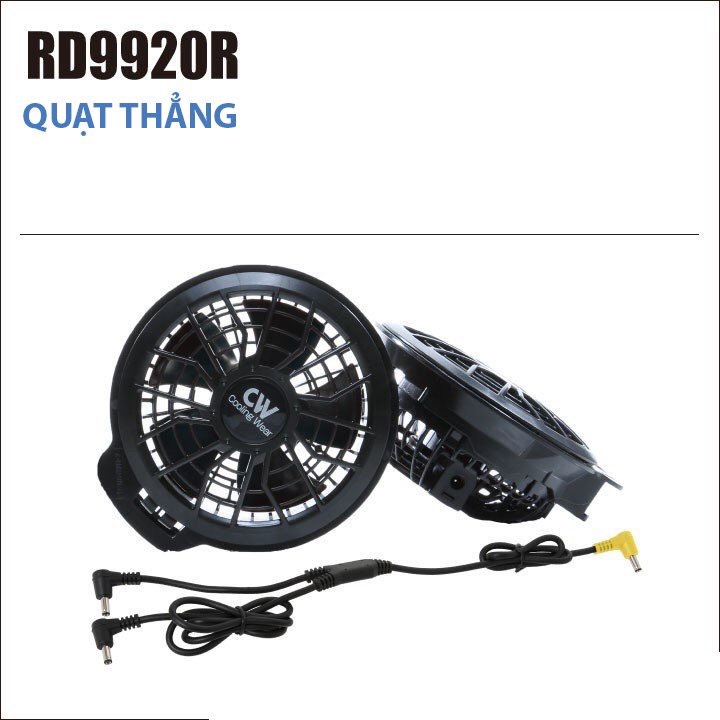 Thanh lý bộ 2 quạt kèm dây cáp áo điều hòa siêu bền KENK Cooling wear nội địa Nhật Bản dạng nấc cài