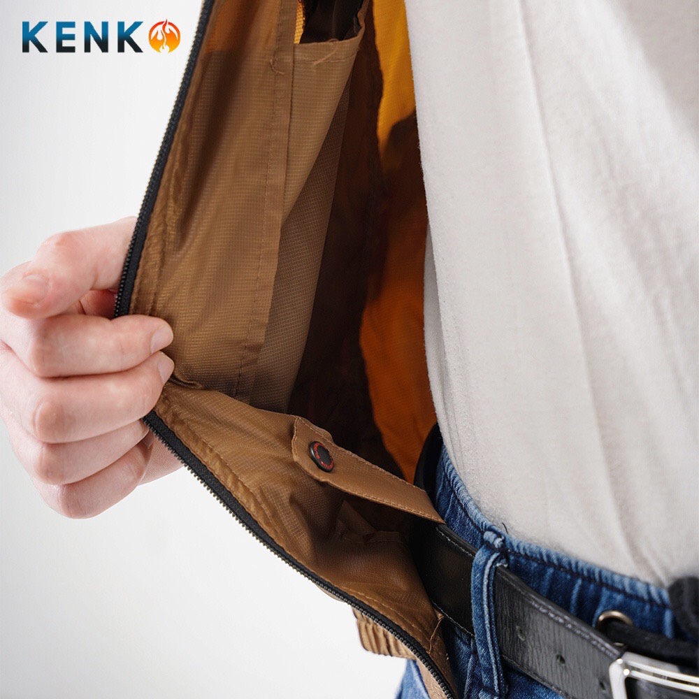 Áo điều hòa KENKO SUN-S G4219 Nhật Bản kiểu dáng gile có mũ màu nâu
