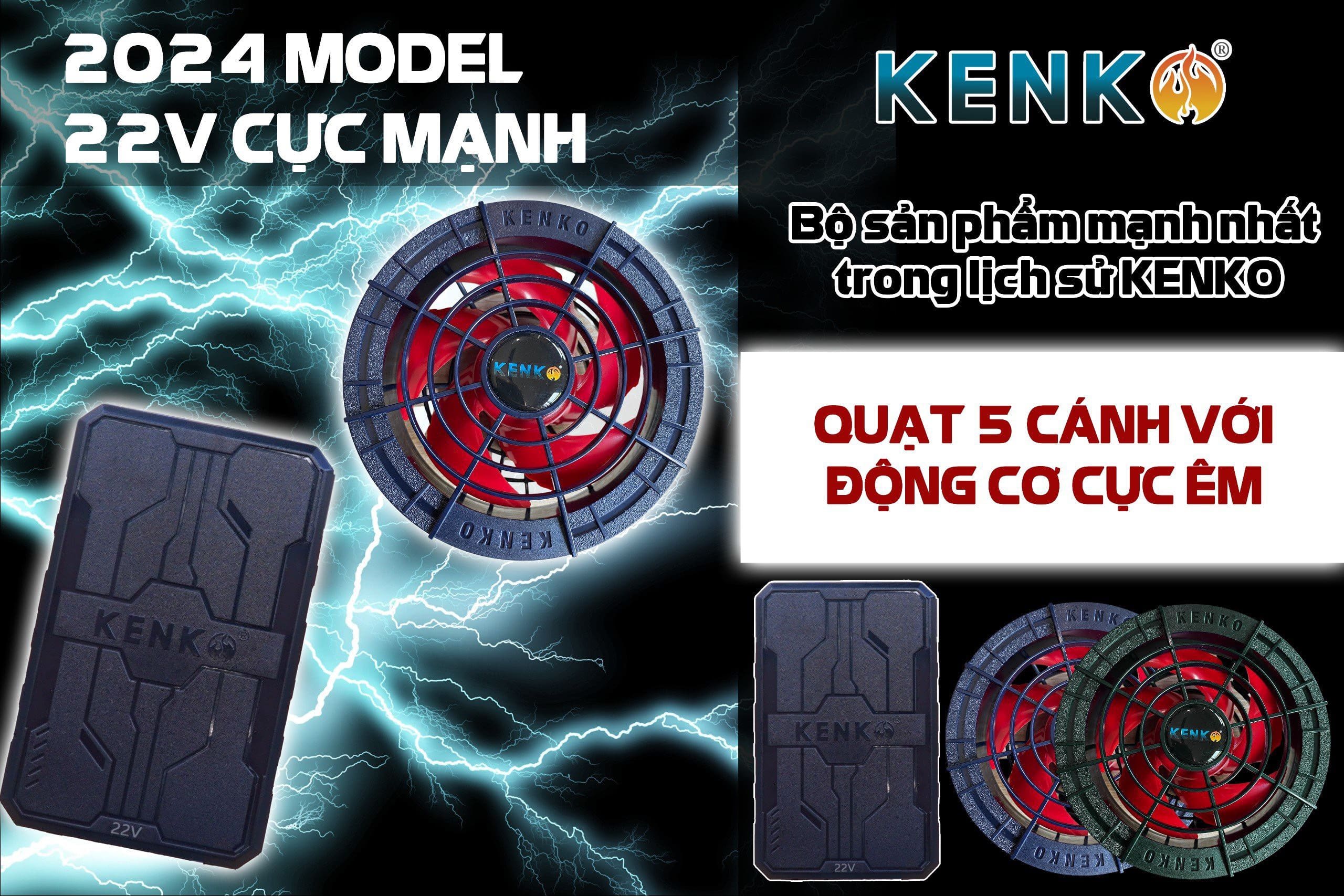 Phụ kiện quạt áo điều hoà KENKO ALPHA X5 22V mạnh nhất, công nghệ quạt siêu êm