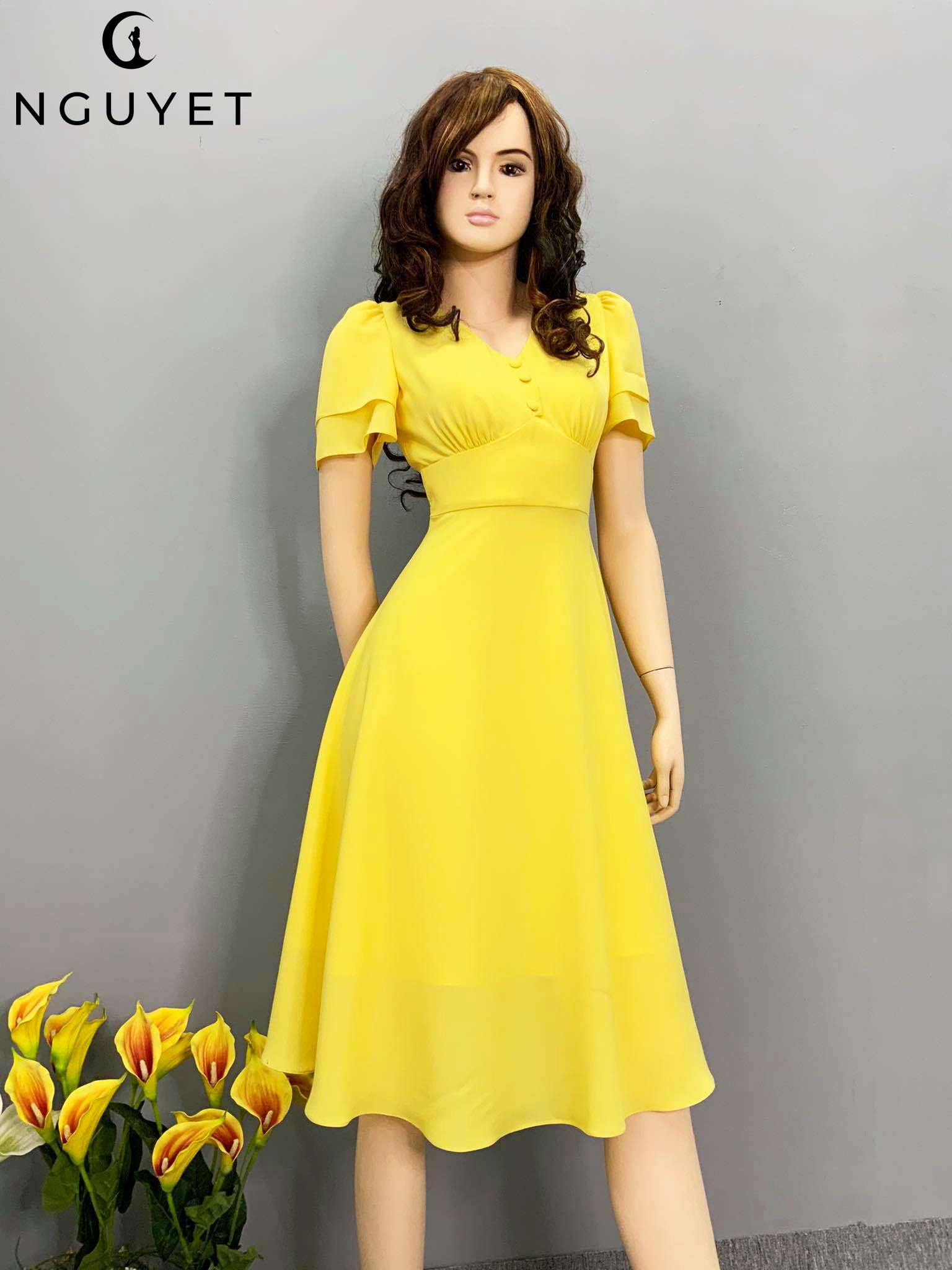 Váy cưới màu vàng chanh đi bàn - VC54 - NiNiStore 2024