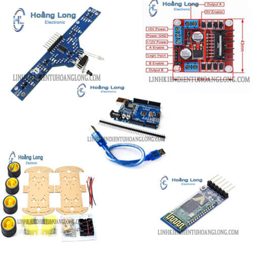 Robot Dò Line Combo Bộ Khung Xe Bluetooth DIY - Hoằng Long | Linh Kiện Điện Tử Hoằng Long Robot Dò Line Combo Bộ Khung Xe Bluetooth Diy - Hoằng Long | Linh Kiện Điện Tử Hoằng Long