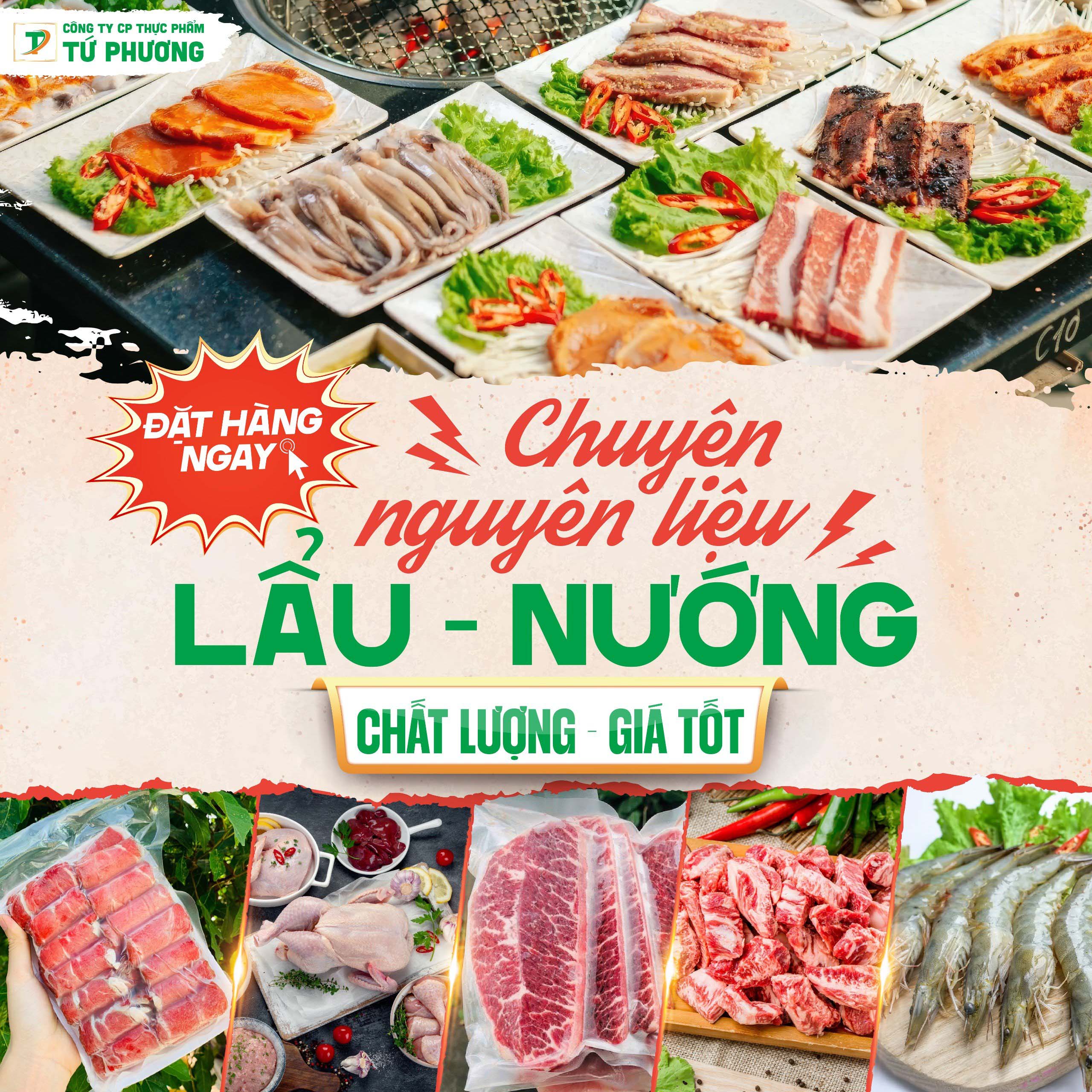 nguyên liệu cho các quán lẩu nướng