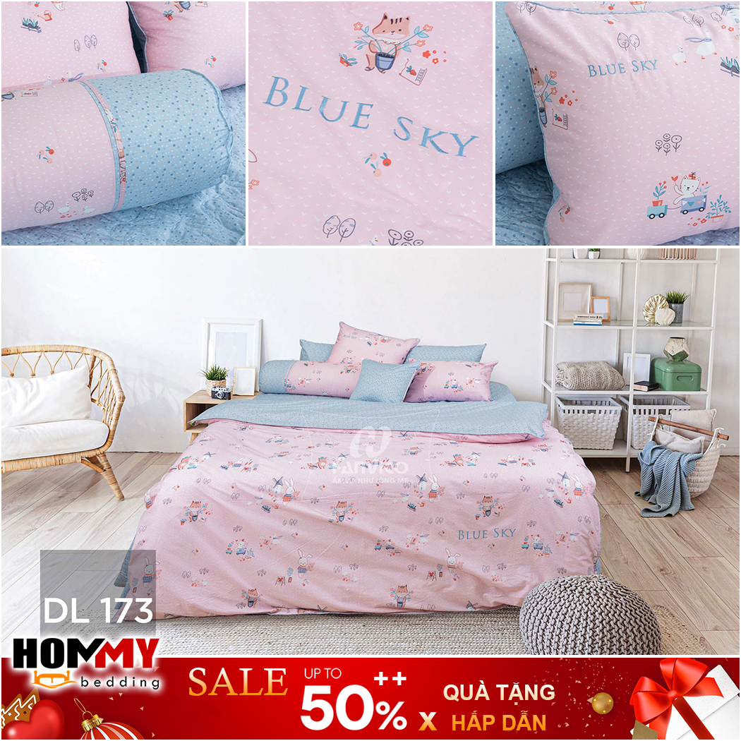 Mẫu Chăn Ga Gối Hanvico Blue Sky DL173 vải cotton cao cấp
