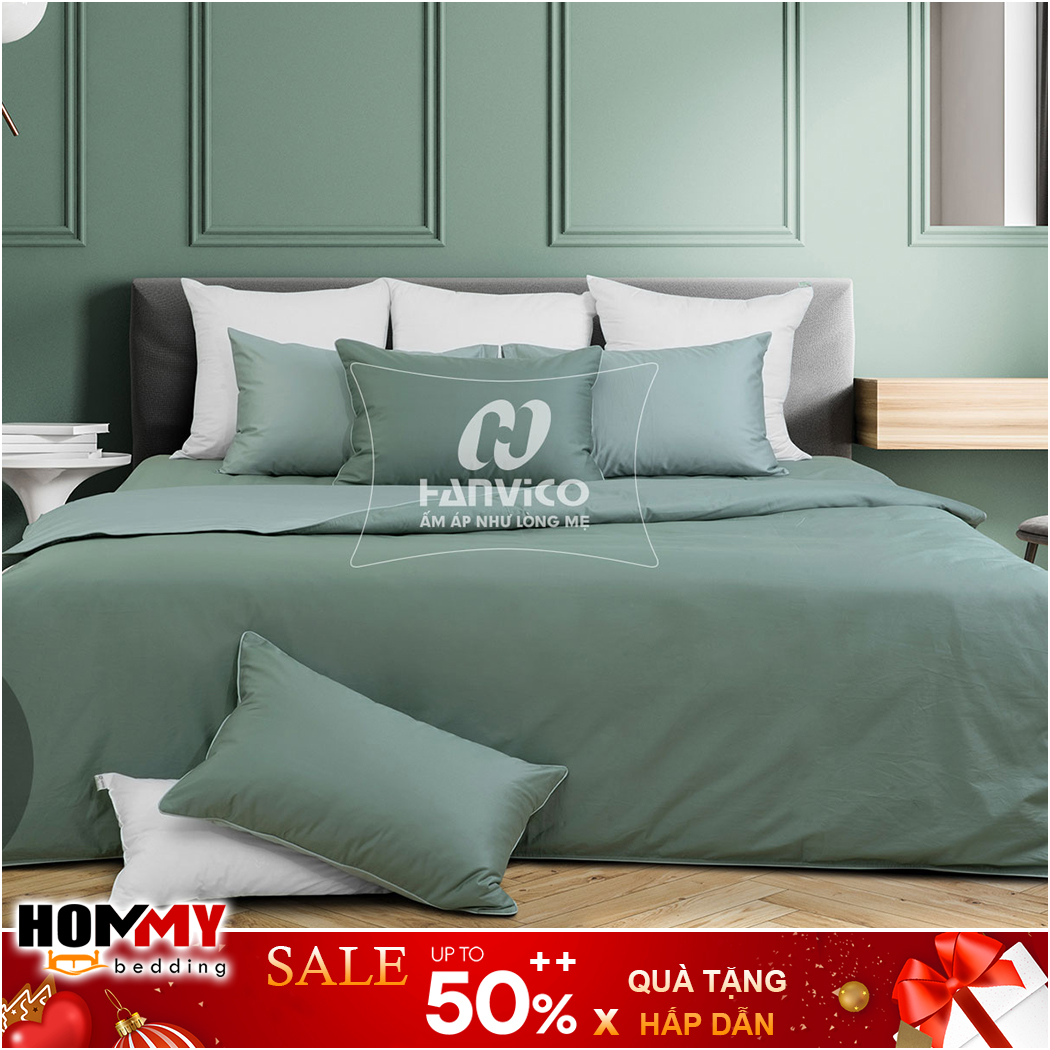 Bộ Chăn Ga Gối Hanvico Living LV40 vải cotton cao cấp