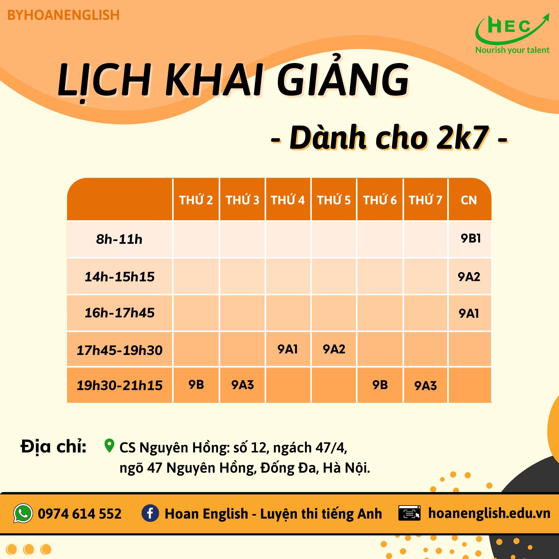 KHAI GIẢNG LỚP TIẾNG ANH LỚP 9 VÀ LỚP 12 (2K7 & 2K4)