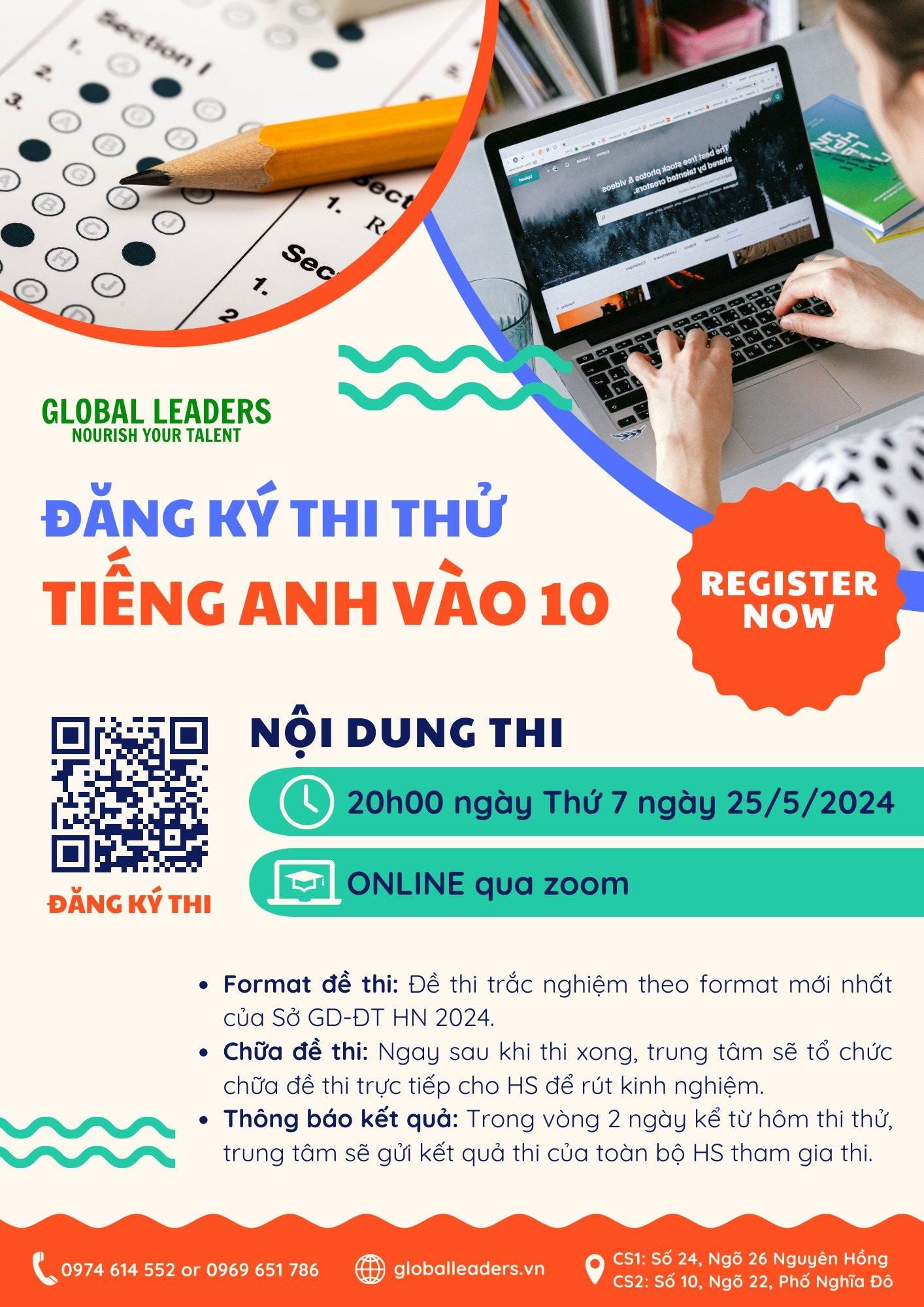 ĐĂNG KÍ THI THỬ TIẾNG ANH VÀO LỚP 10 NĂM HỌC 2023 - 2024