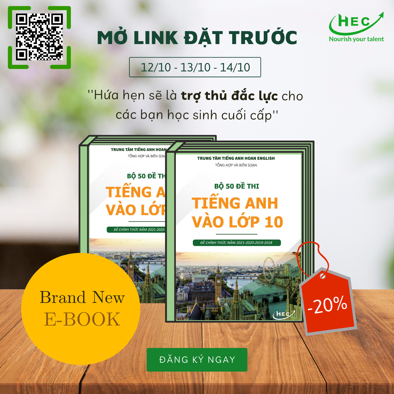 HOAN ENGLISH ĐÃ HOÀN THÀNH XONG CUỐN SÁCH “50 ĐỀ THI TIẾNG ANH VÀO LỚP 10” CỰC CHẤT HOAN ENGLISH ĐÃ HOÀN THÀNH XONG CUỐN SÁCH “50 ĐỀ THI TIẾNG ANH VÀO LỚP 10” CỰC CHẤT