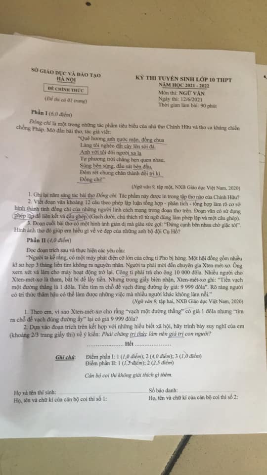 NHÁT BÚA $10,000 VÀ ĐỀ THI VĂN VÀO LỚP 10 NĂM 2021 NHÁT BÚA $10,000 VÀ ĐỀ THI VĂN VÀO LỚP 10 NĂM 2021