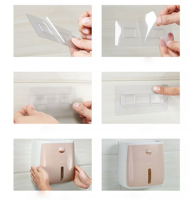 Hộp giấy vệ sinh 2 trong 1 dán tường đa năng Chipmart