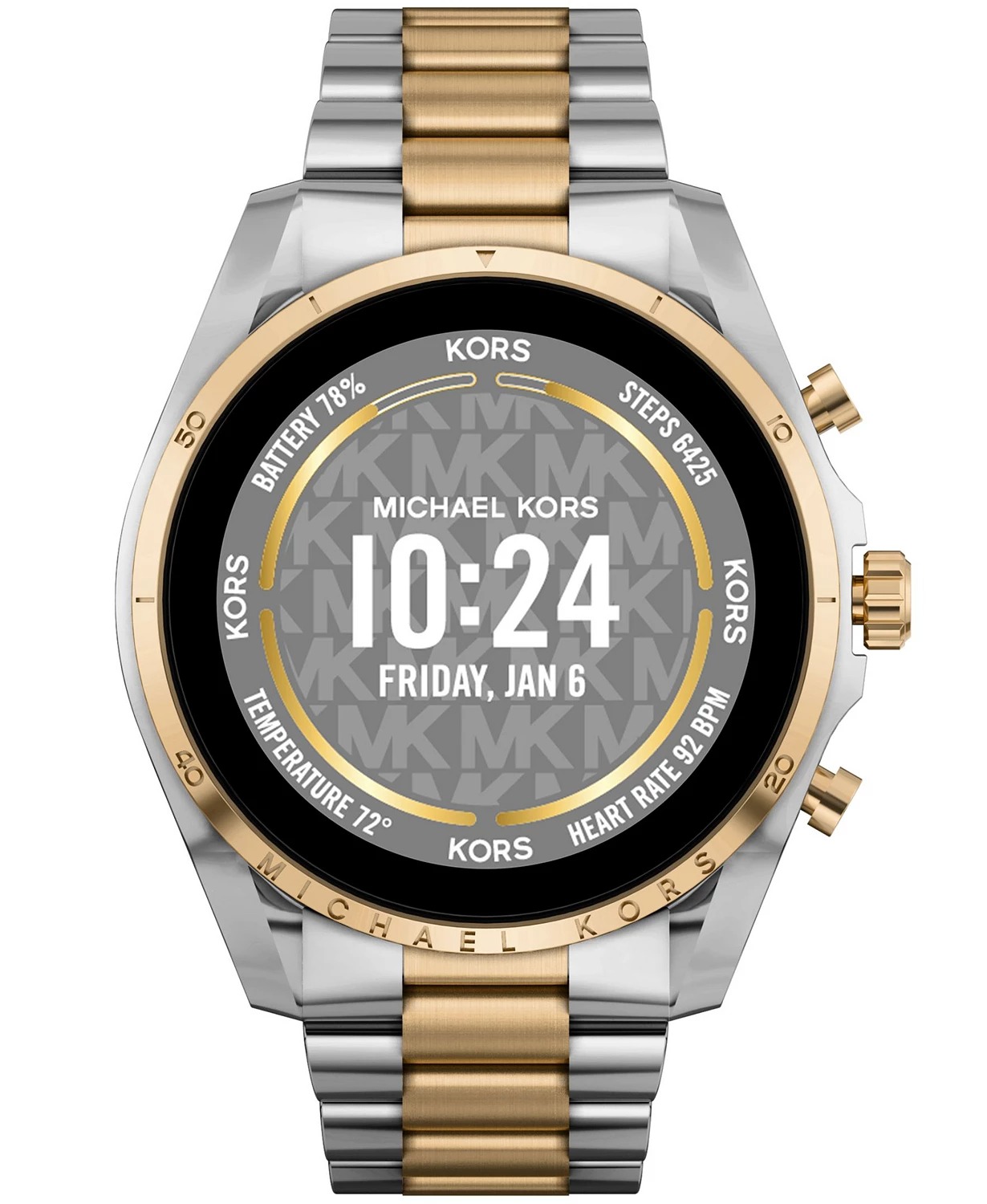 ĐỒNG HỒ THÔNG MINH MICHAEL KORS ACCESS UNICEX GEN 6 BRADSHAW SMARTWATCH TWO  TONE CASE WITH STAINLESS STEEL BRACELET 44MM Thích Xài Hàng Mỹ