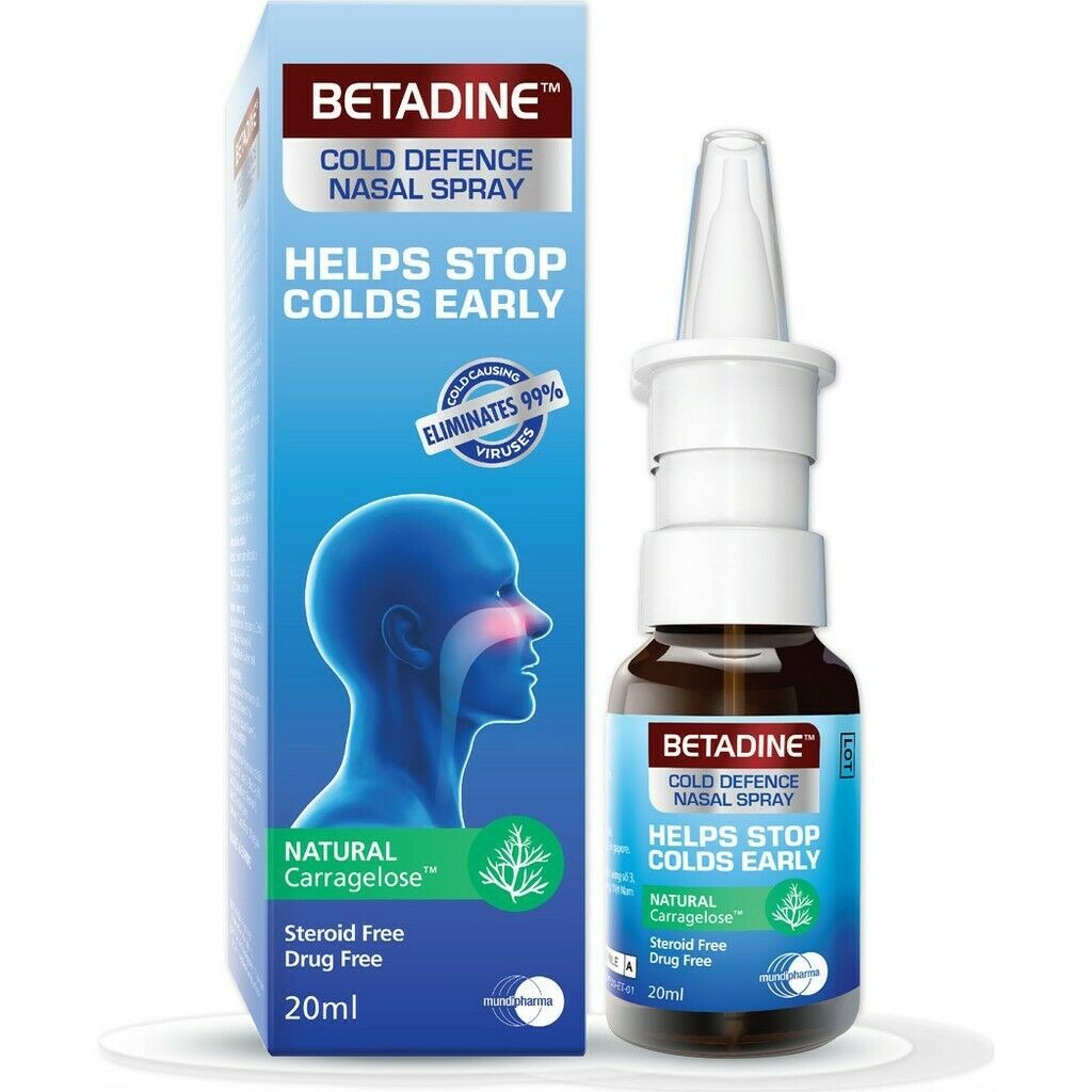 THUỐC XỊT MŨI CHỐNG CẢM LẠNH, CẢM CÚM BETADINE COLD DEFENCE NASAL SPRAY