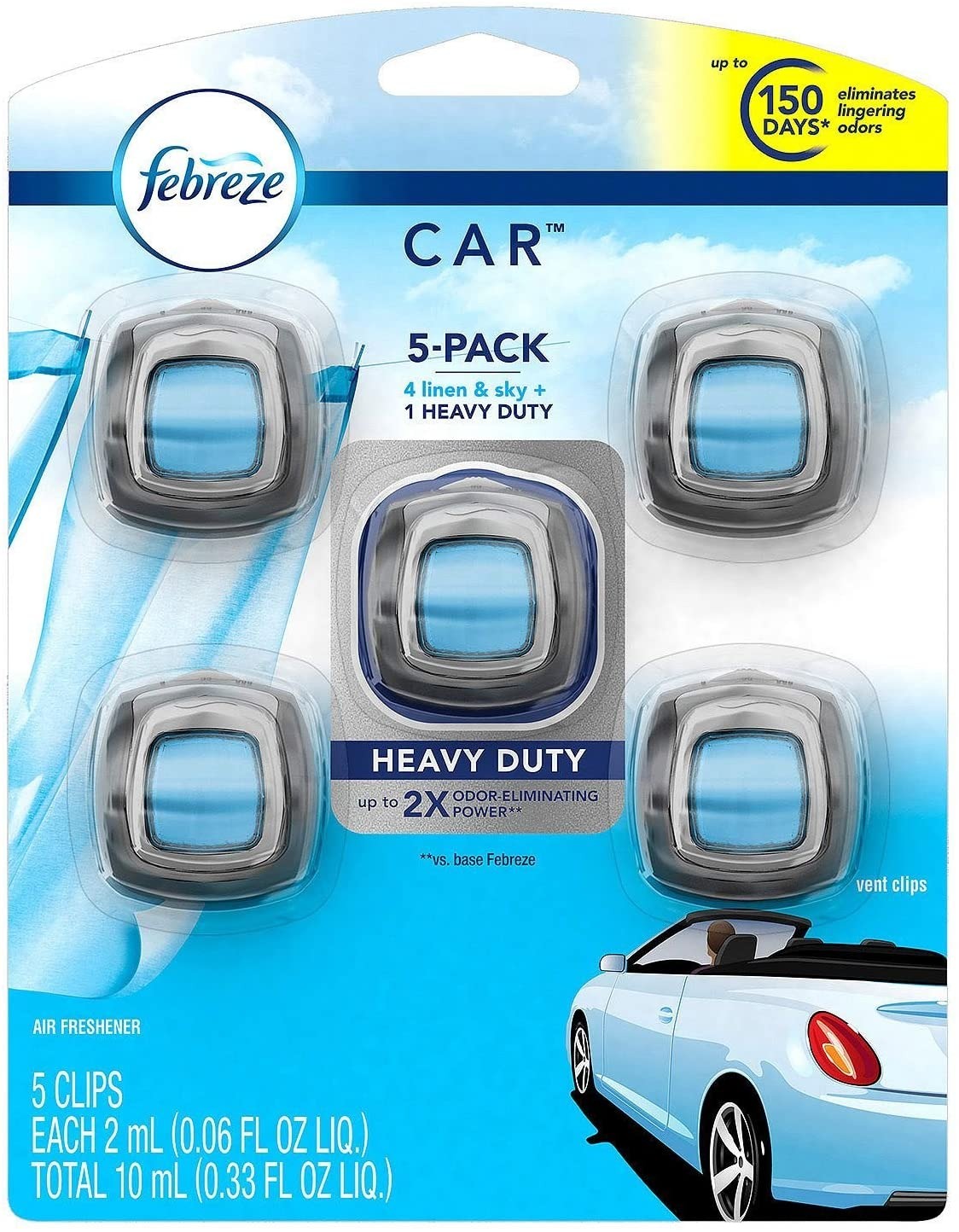 SET NƯỚC HOA XE HƠI FEBREZE CAR VENT CLIPS LINEN AND SKY AIR FRESHENER  Thích Xài Hàng Mỹ