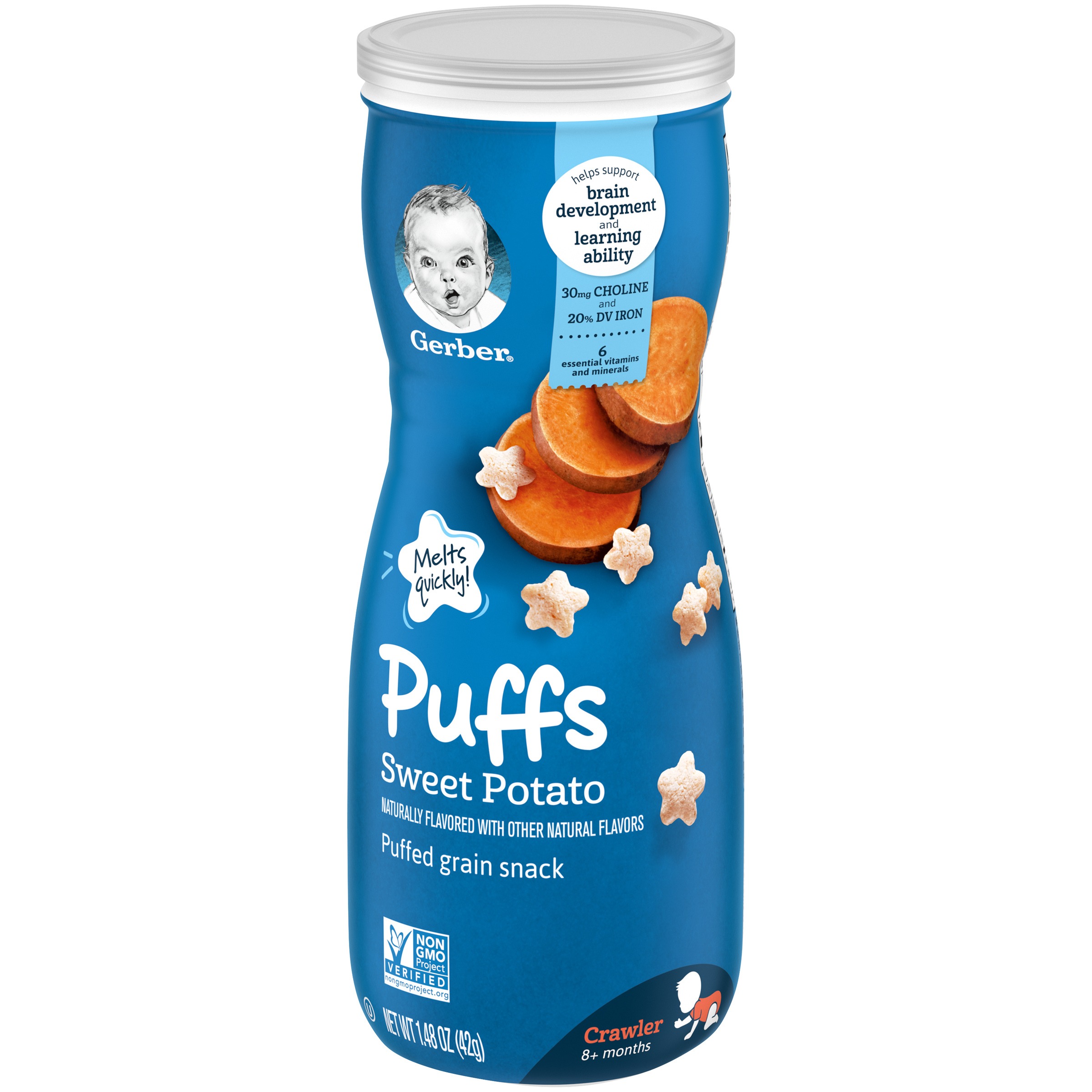 BÁNH ĂN DẶM CHO BÉ TRÊN 8 THÁNG VỊ KHOAI LANG GERBER STAGE 3, SWEET POTATO BABY SNACK