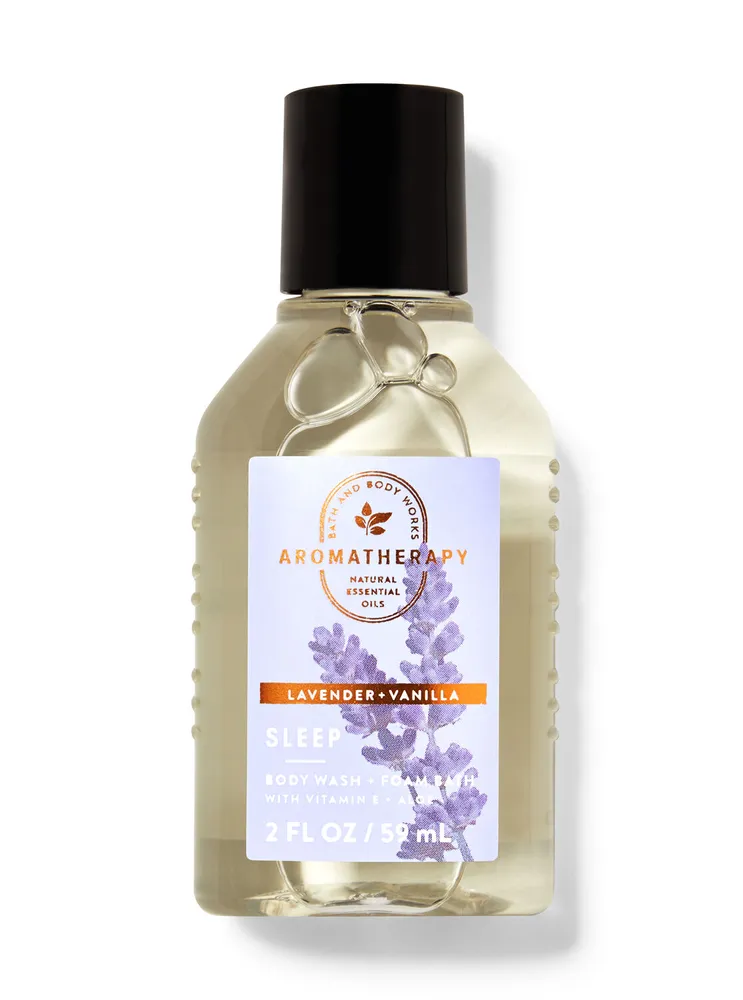 SỮA TẮM TẠO BỌT HƯƠNG HOA OẢI HƯƠNG VÀ VANI - BATH AND BODY WORKS TRAVEL AROMATHERAPY SLEEP - LAVENDER + VANILLA, 2 OZ