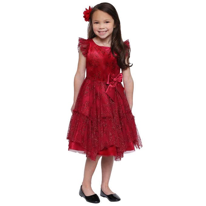 ÁO ĐẦM BÉ GÁI JONA MICHELLE KIDS' SPECIAL OCCASION DRESS, RED