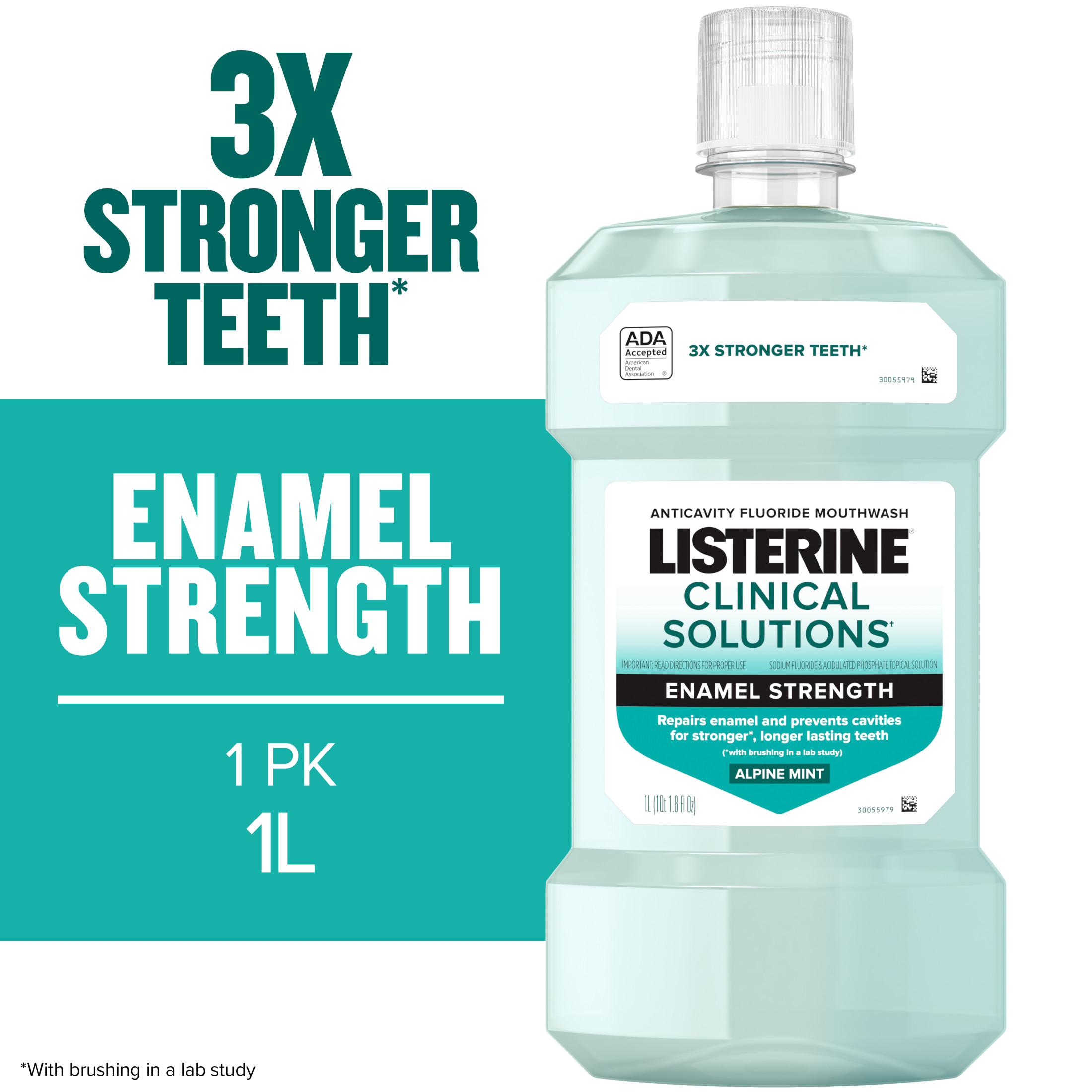NƯỚC SÚC MIỆNG SÁT TRÙNG LISTERINE ENAMEL STRENGTH ANTICAVITY FLUORIDE MINT MOUTHWASH, 1L