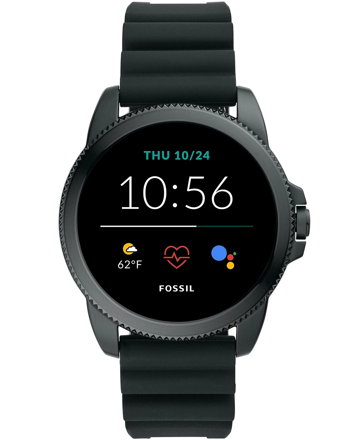 ĐỒNG HỒ THÔNG MINH FOSSIL MEN'S GEN 5E SMART WATCH BLACK SILICONE 44MM,  POWERD BY GOOGLE WEAR OS Thích Xài Hàng Mỹ