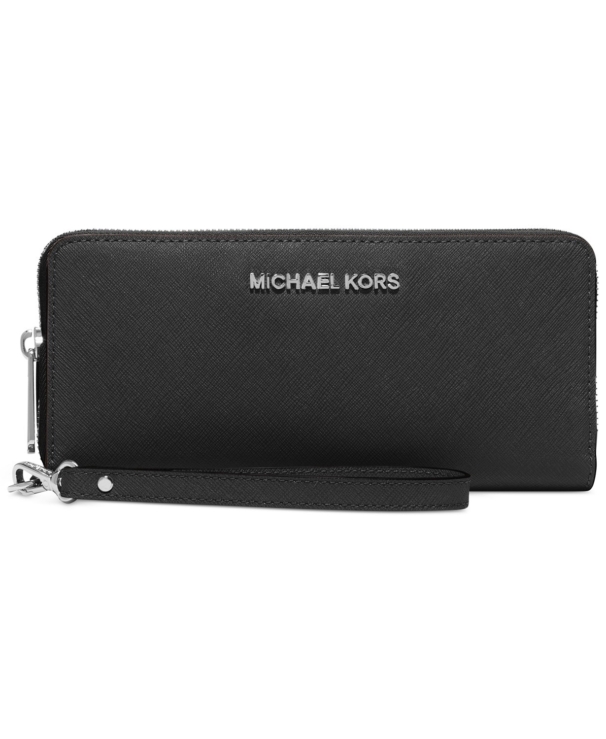 VÍ CẦM TAY MICHAEL KORS JET SET TRAVEL CONTINENTAL WALLET, BLACK / SILVER  Thích Xài Hàng Mỹ