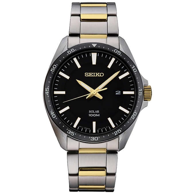 ĐỒNG HỒ NAM SEIKO ESSENTIALS TWO-TONE STAINLESS STEEL SOLAR MEN'S WATCH  Thích Xài Hàng Mỹ