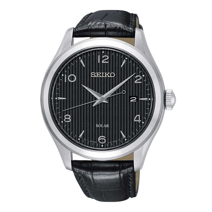 ĐỒNG HỒ NAM SEIKO SOLAR LEATHER STRAP MEN'S WATCH Thích Xài Hàng Mỹ