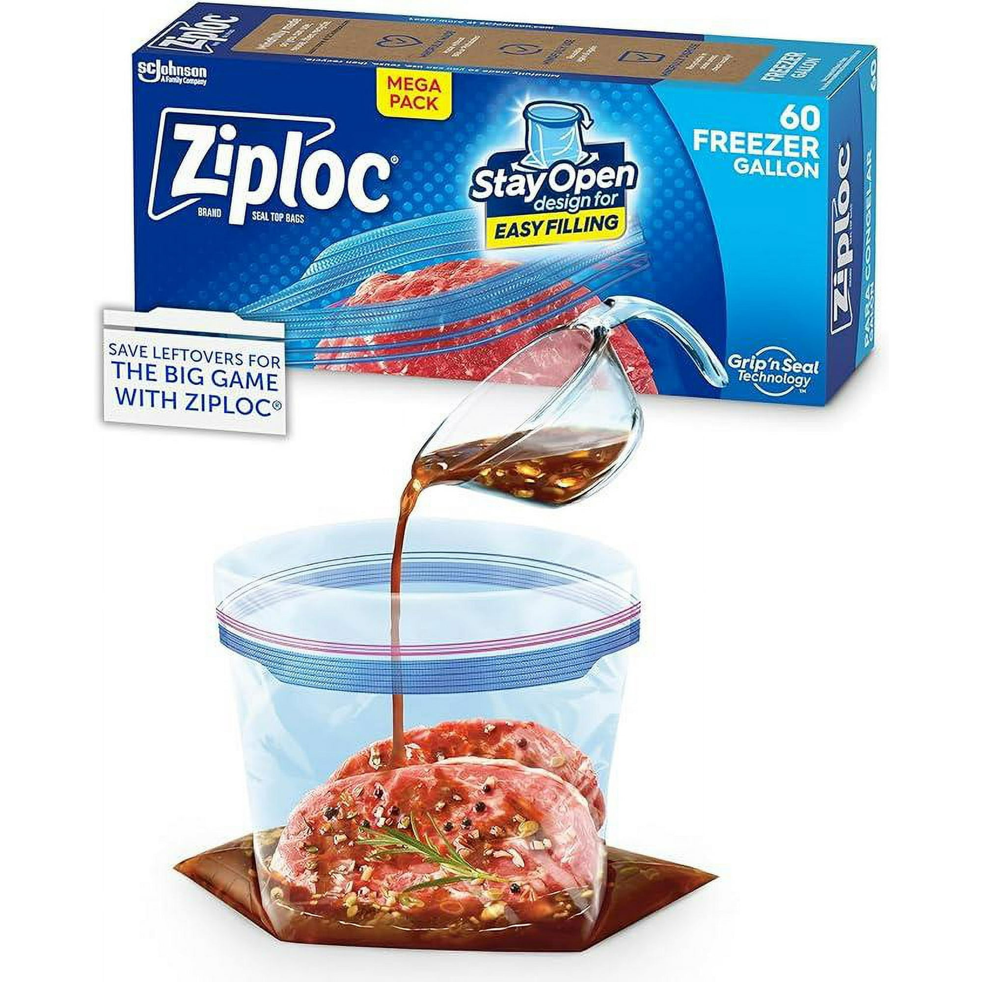TÚI ĐÔNG LẠNH BẢO QUẢN THỰC PHẨM ZIPLOC GALLON FOOD STORAGE FREEZER BAGS, 120 TÚI