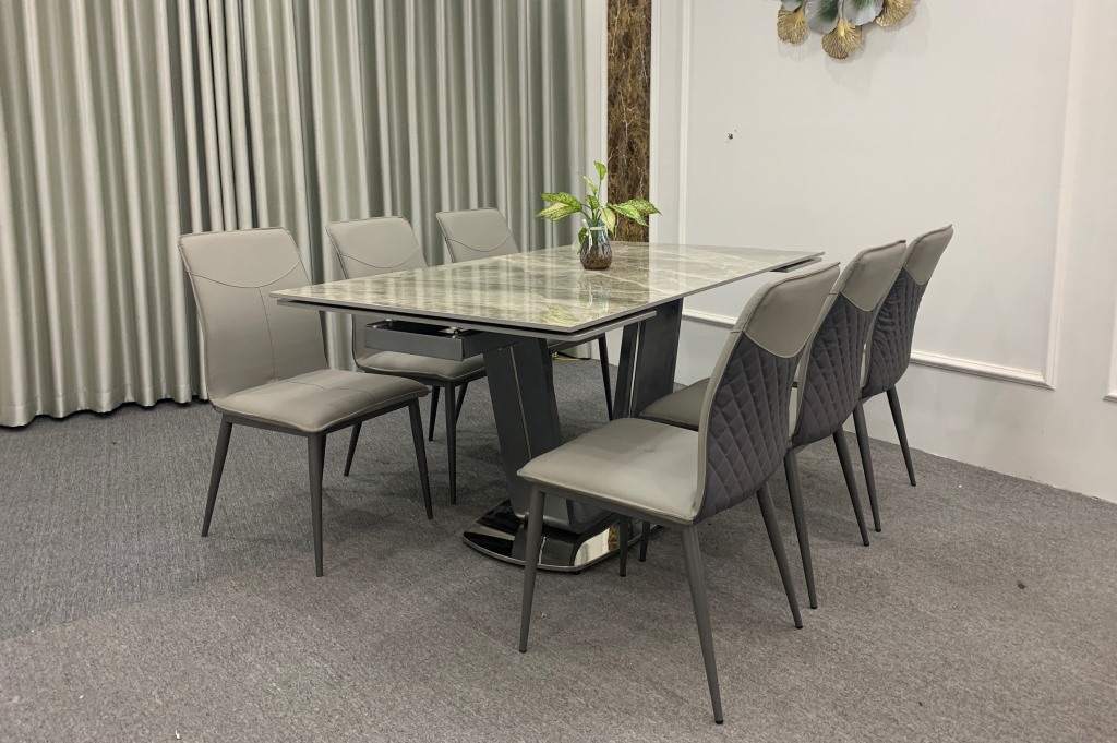 Bàn Ăn Mặt Đá Kéo Dài 709S