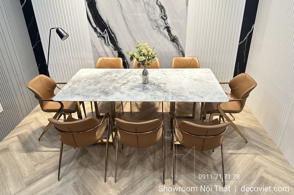 Bàn Ăn Mặt Đá Cẩm Thạch 8 Người 2725S
