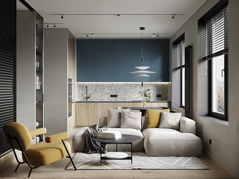Căn Hộ 40m2 Với Thiết Kế Không Gian Mở 1 Phòng Ngủ