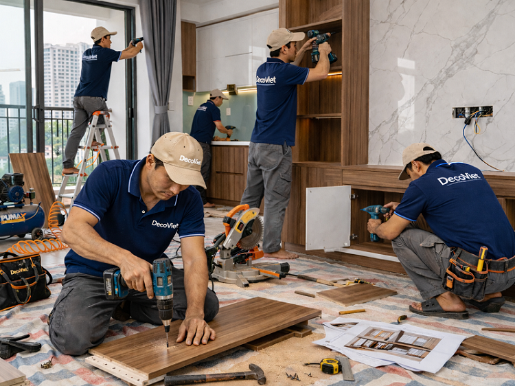 Thi công nội thất trọn gói mất bao lâu? Quy trình từ A-Z