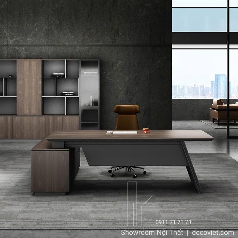 bàn làm việc giám đốc chữ L thiết kế chất liệu cao cấp