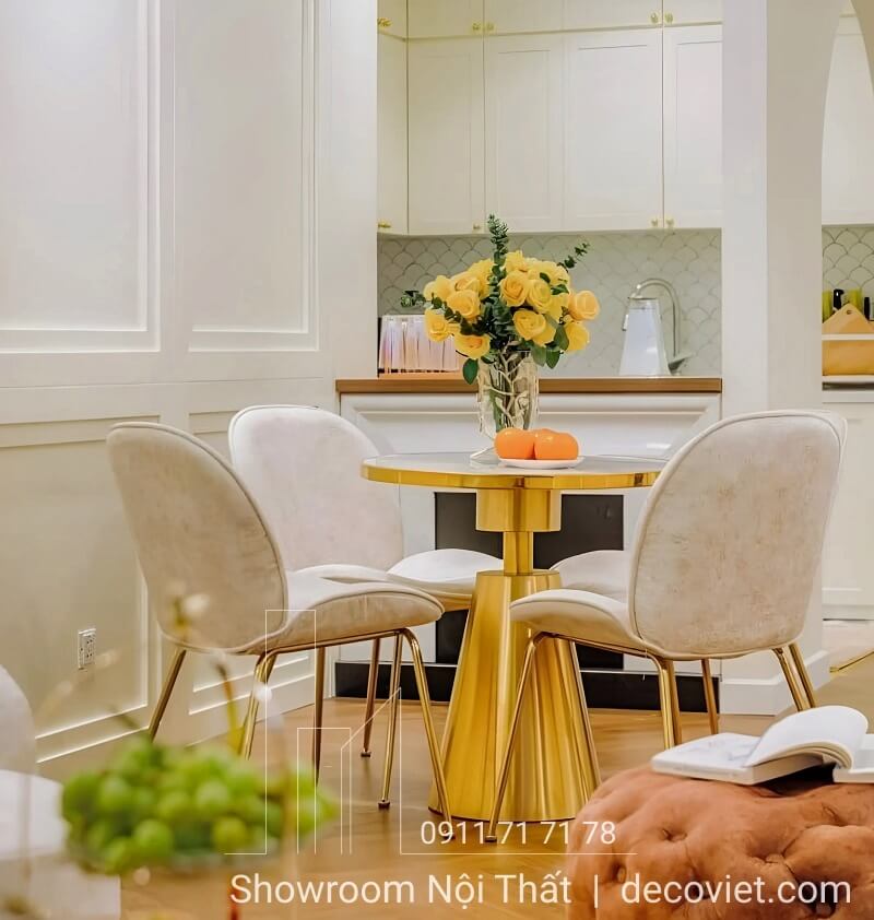 Bàn ăn tròn nhỏ gọn 0.8m + 2 ghế đẹp sang trọng - mã 1769S