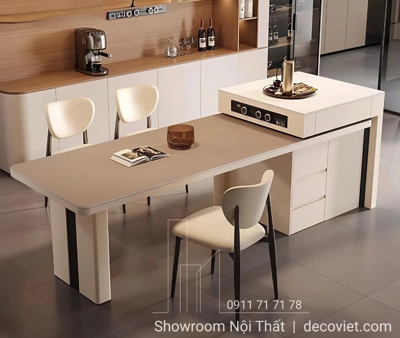 bàn ăn kết hợp đảo bếp