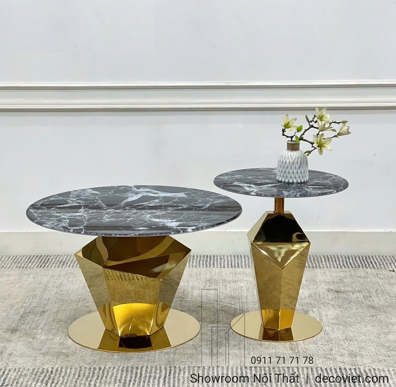 Bàn decor mặt đá sang trọng phong cách châu Âu cao cấp