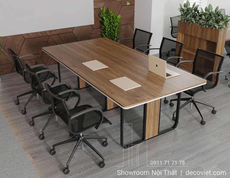Bàn họp văn phòng 6 người thiết kế nhỏ gọn phù hợp phòng họp diện tích nhỏ