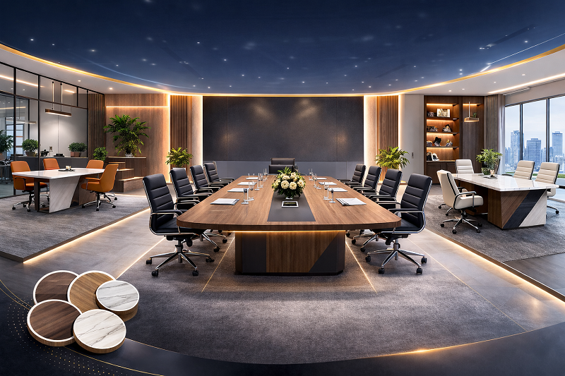 Bàn họp văn phòng đẹp hiện đại cao cấp thiết kế theo yêu cầu tại xưởng Nhà Decor