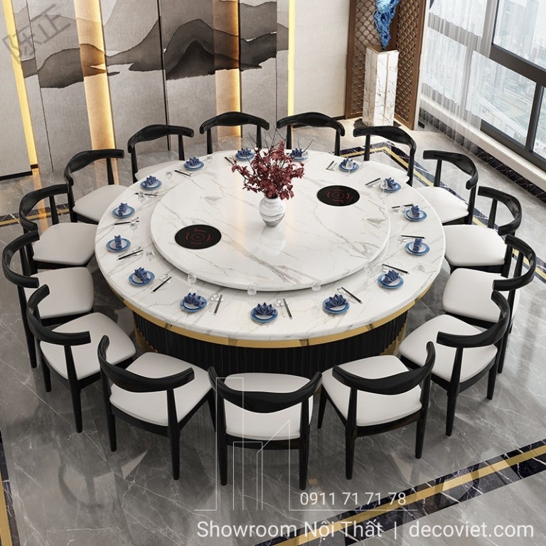 bàn ăn có bếp lẩu cho nhà hàng phòng VIP