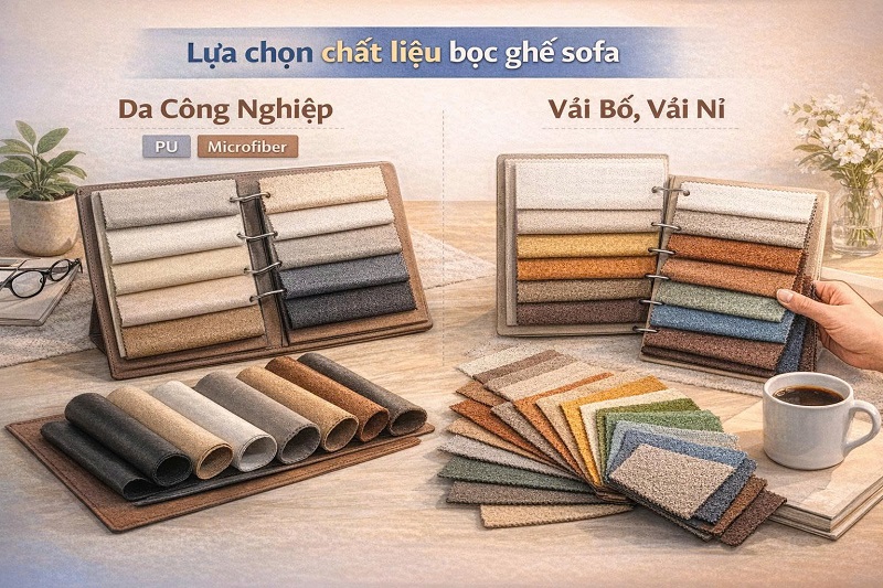 lựa chọn chất liệu bọc ghế sofa phù hợp